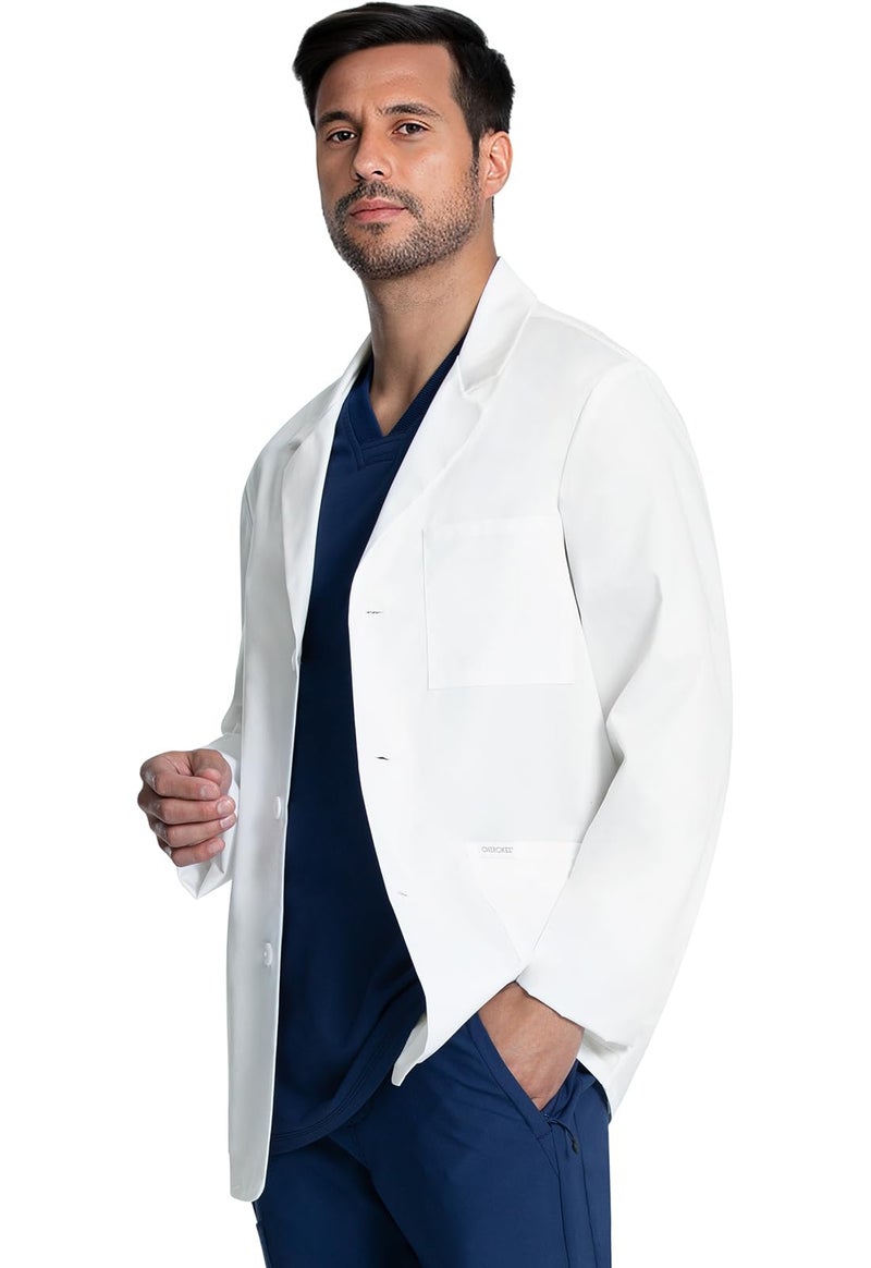 Cherokee Mens Lab Coat 30" Men's Consultation White Coat Durable, Mechanical Stretch - CK401, S, White - Image 4